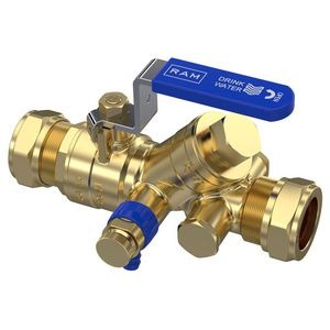 Raminex Terugstroombeveiligingseenheid TBE-EA 22mm knel EASY SERVICE blauwe hendel