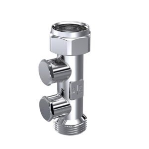 Raminex Keerklep EA chroom met aftap 3/4"wartel
