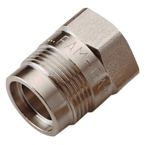 Raminex Gasaansluitstuk recht 1/2"bn.x M24 bt. messing vernikkeld