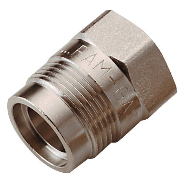 Raminex Gasaansluitstuk recht 1/2"bn.x M24 bt. messing vernikkeld