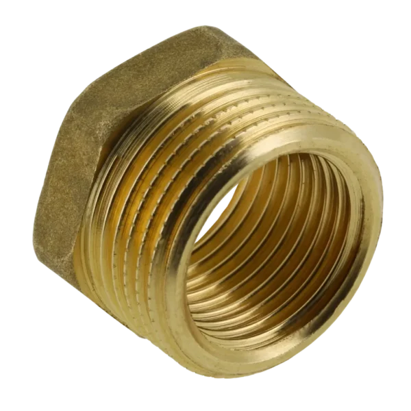 Universeel messing draadfitting verloopring 1″ x 1/2″ buitendraad x binnendraad