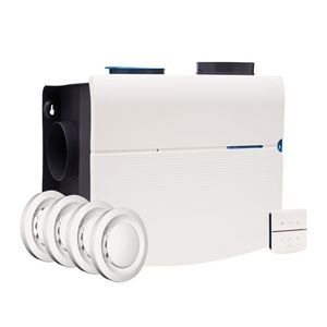 Orcon Renovatiepakket woonhuisventilator met vochtsensor+timerfunctie MVS-15RHB RA-stekker incl. draadloze bediening 15RF + 4x MKL ventiel