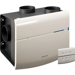 Orcon Woonhuisventilator met vochtsensor+timerfunctie MVS-15RHB randaarde stekker incl. draadloze bediening 15RF