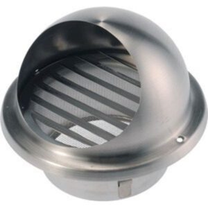 DEC Bolrooster RVS D579 met schoepen + insectengaas (maas 2mm) ø100mm