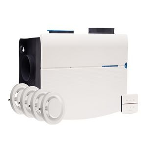Orcon Woonhuisventilator MVS-15RHBP Renovatiepakket randaarde+perilex incl. 4 ventielen MKL