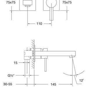 steinberg 120 wastafelwandmengkraan steinberg