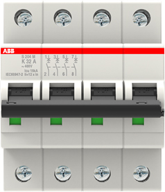 abb s204m installatieautomaat k-karakteristiek 32a abb