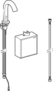 geberit piave wastafelkraan batt,opbouw-functiebox rvs geberit