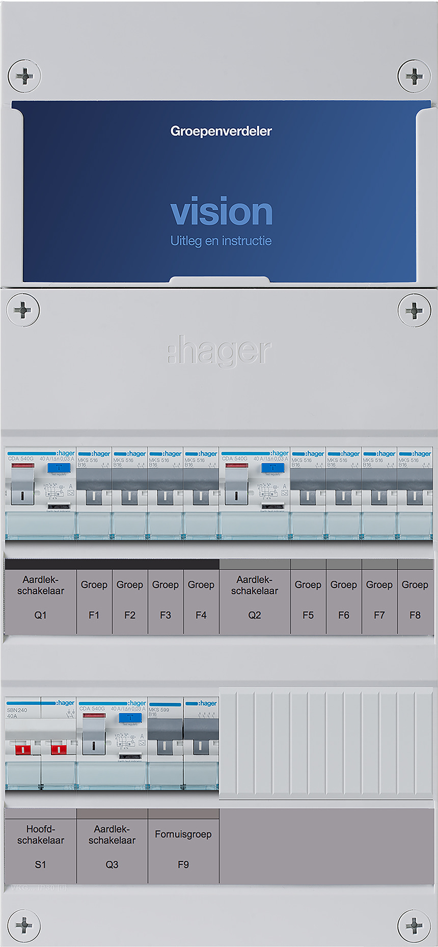 hager vision installatiekast 1-fase vkg404ef hager