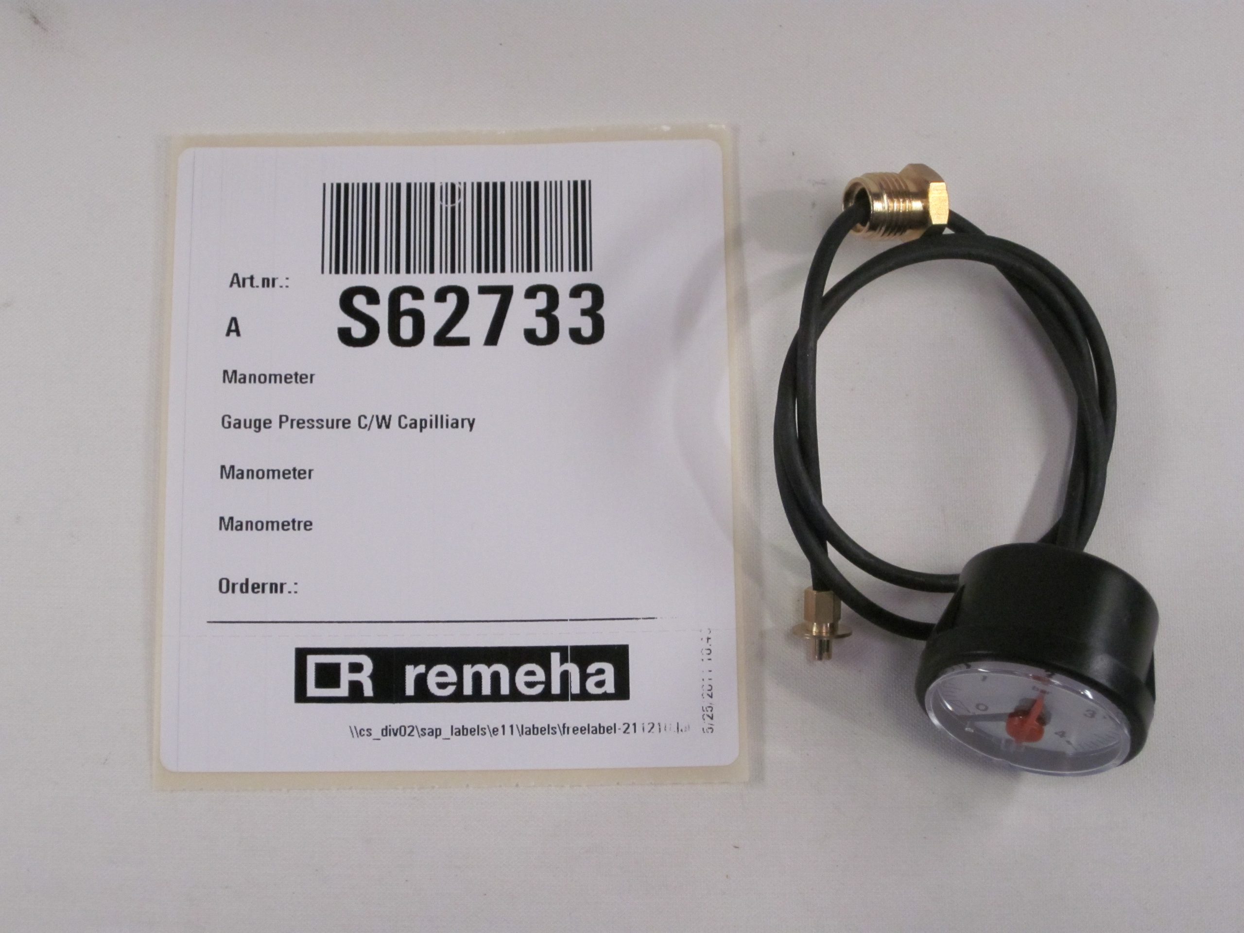 remeha onderdeel gasgestookte manometer s62733 remeha