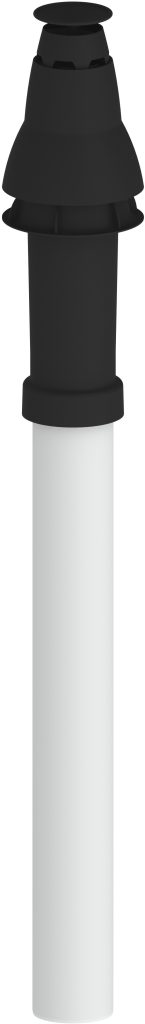 Burgerhout Easysafe dakdoorvoer, concentrisch ø60/100mm, kunststof, pp, lengte 1280mm, zwart/wit