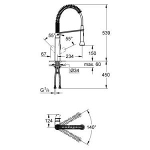 grohe k7 keukenmengkraan blad/kraangat grohe
