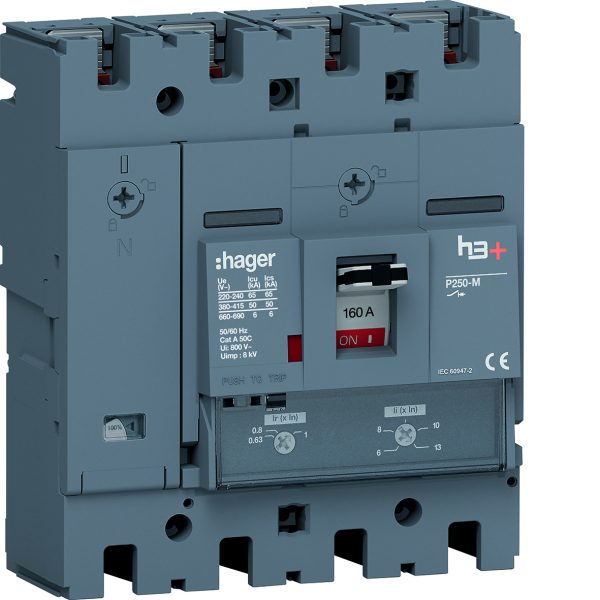 vermogensautomaat h3 p250 tm 4p4d hager