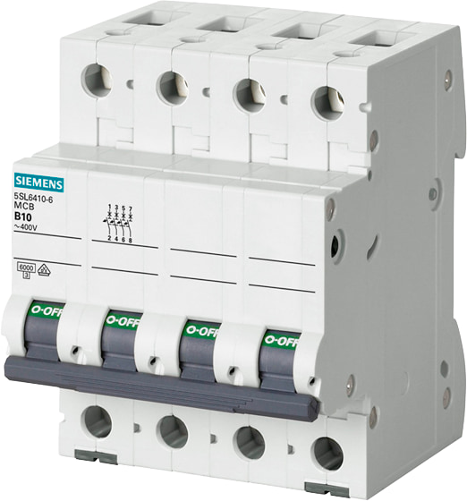 siemens installatieautomaat b-kar 6a 3p+n siemens