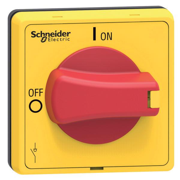 TeSys VLS roterende handgreep, schroefbevestiging, rood, as 5 mm, 48×48 mm