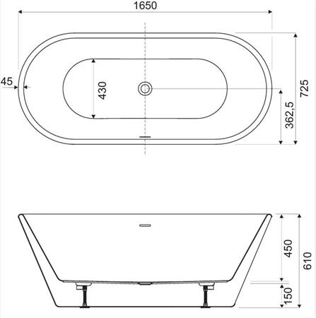 gloria 165x75 wit wavedesign