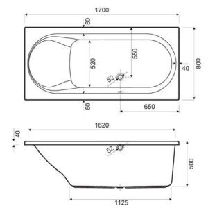 tesa 170x80 wit wavedesign