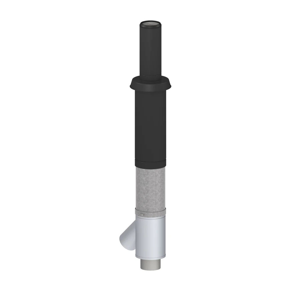Burgerhout dakdoorvoer zwart parallel ø150/150 mm aluminium