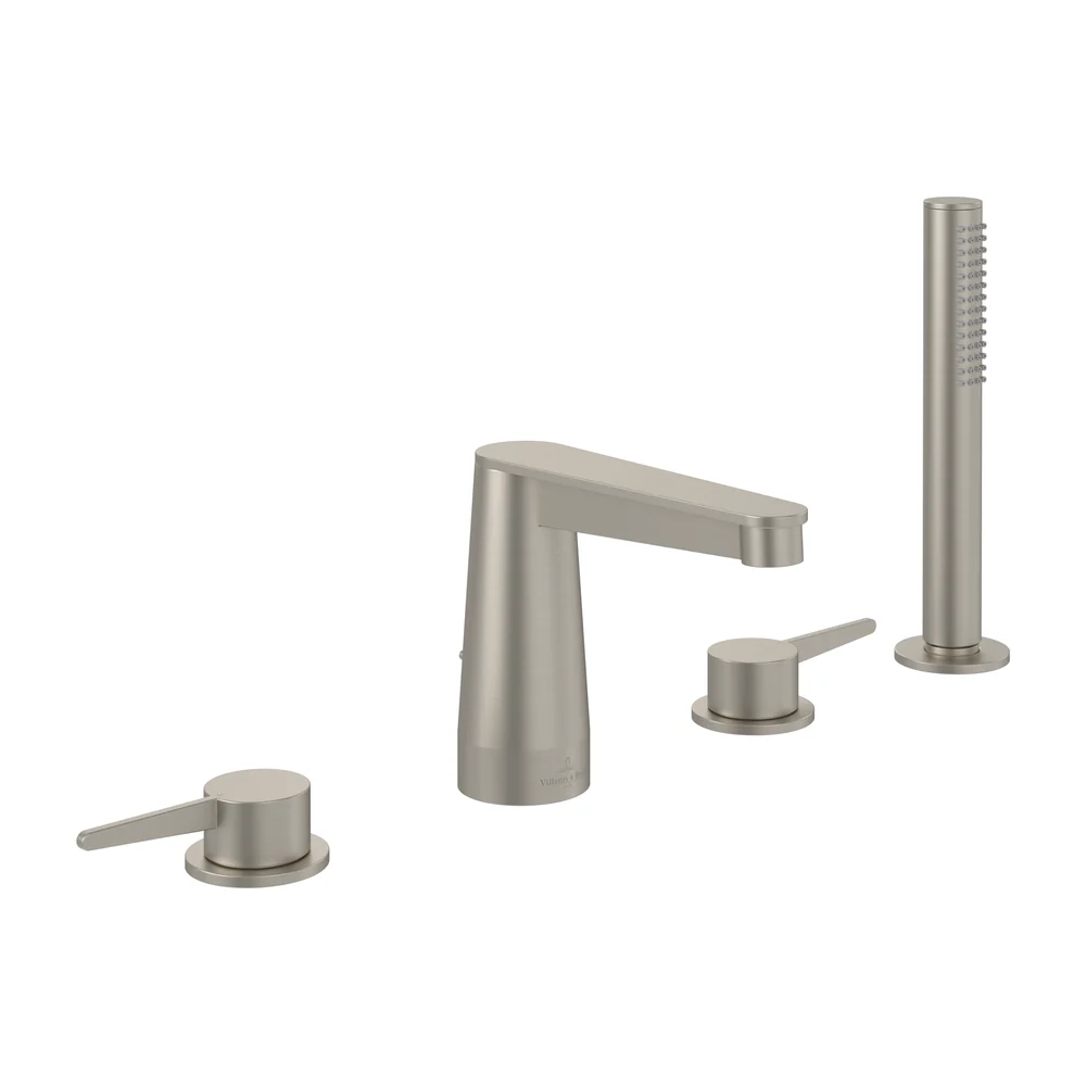 Villeroy Boch Conum Viergats Mechanische bandrandkraan Tweegreeps Badrand