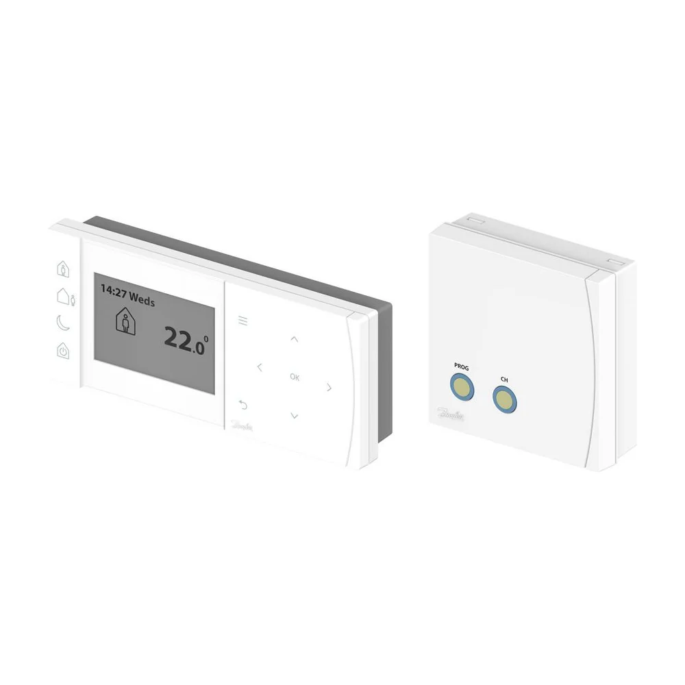 Danfoss Klokthermostaat draadloos batterijgevoed klokthermostaten
