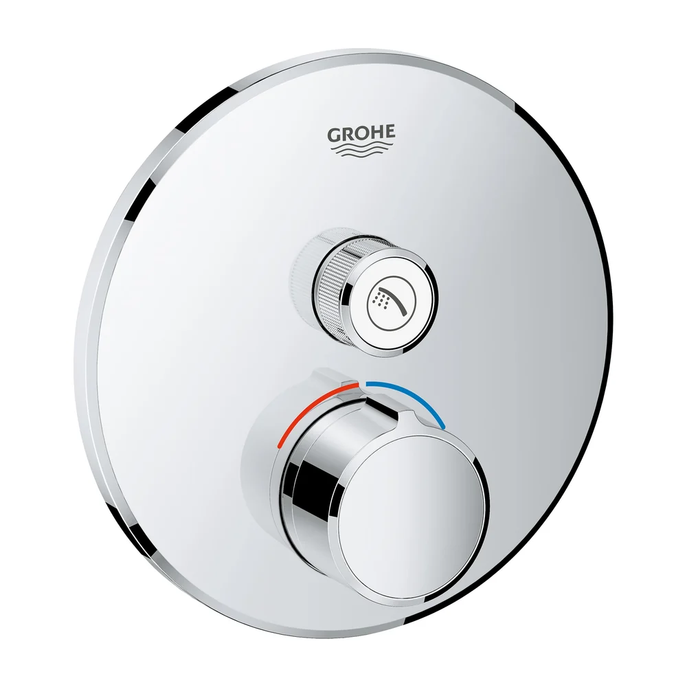 Grohe Grohtherm Ronde mengkraan afbouwdeel Smartcontrol Tweegreeps wand