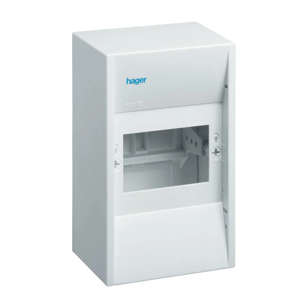Hager installatiekast met din-rail leeg ral9010