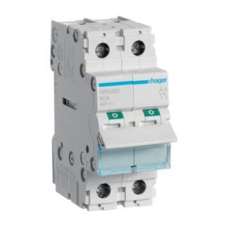 Hager ETS Modulaire lastscheider inbouwschakelaar modulair 2-polig 80 A