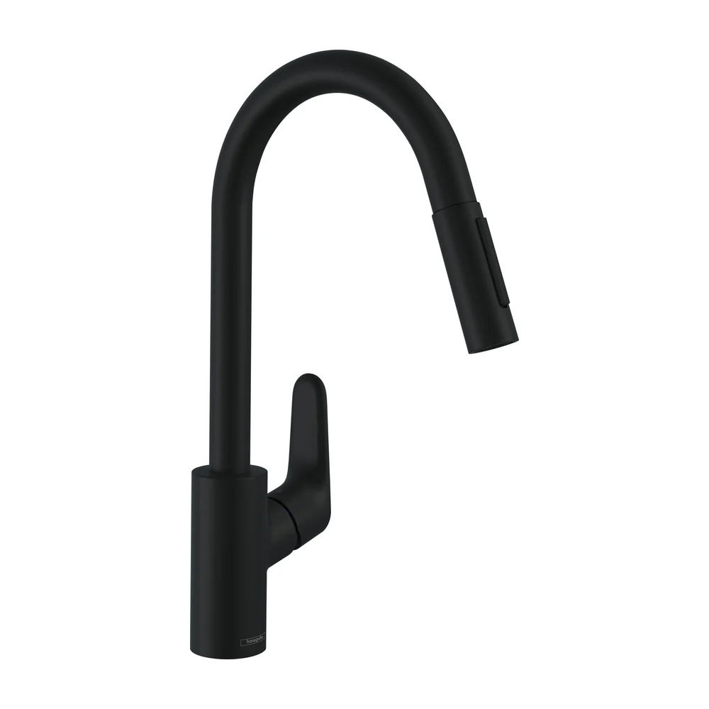Hans Grohe Focus Eengreeps keukenmengkraan M41 mat zwart Blad/kraangat