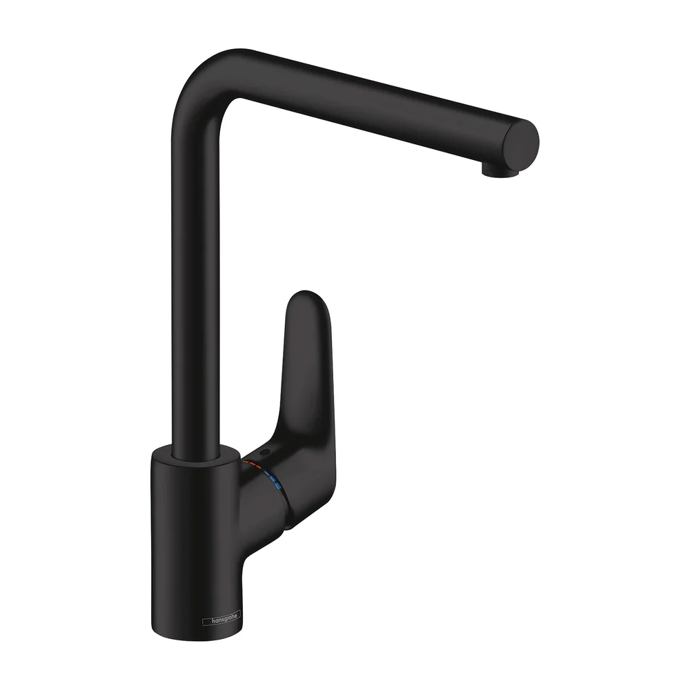 Hans Grohe Focus M41 keukenmengkraan mat zwart Eengreeps Blad/kraangat