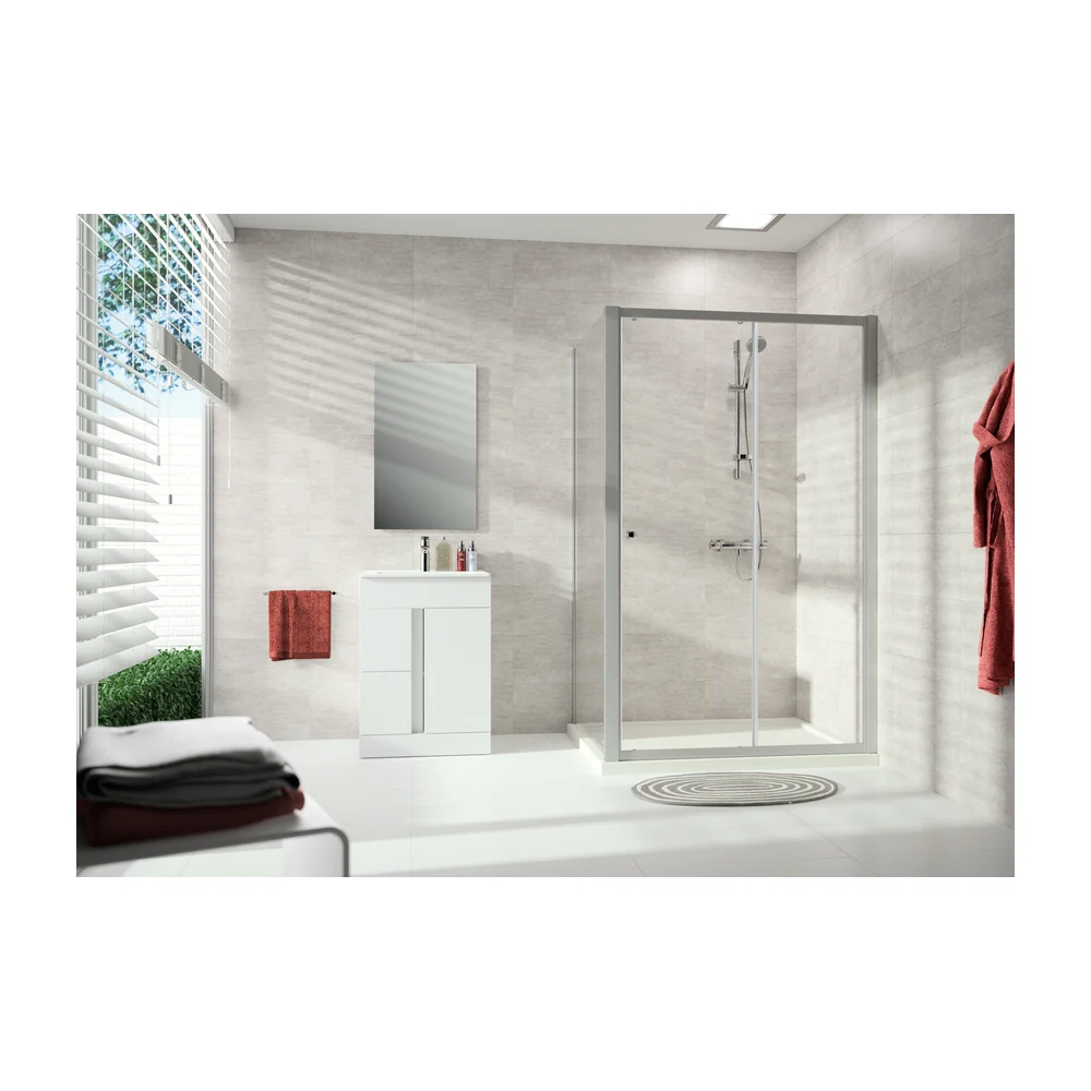 Huppe Alpha zijwand voor bad en douche 900x1900 mm wit