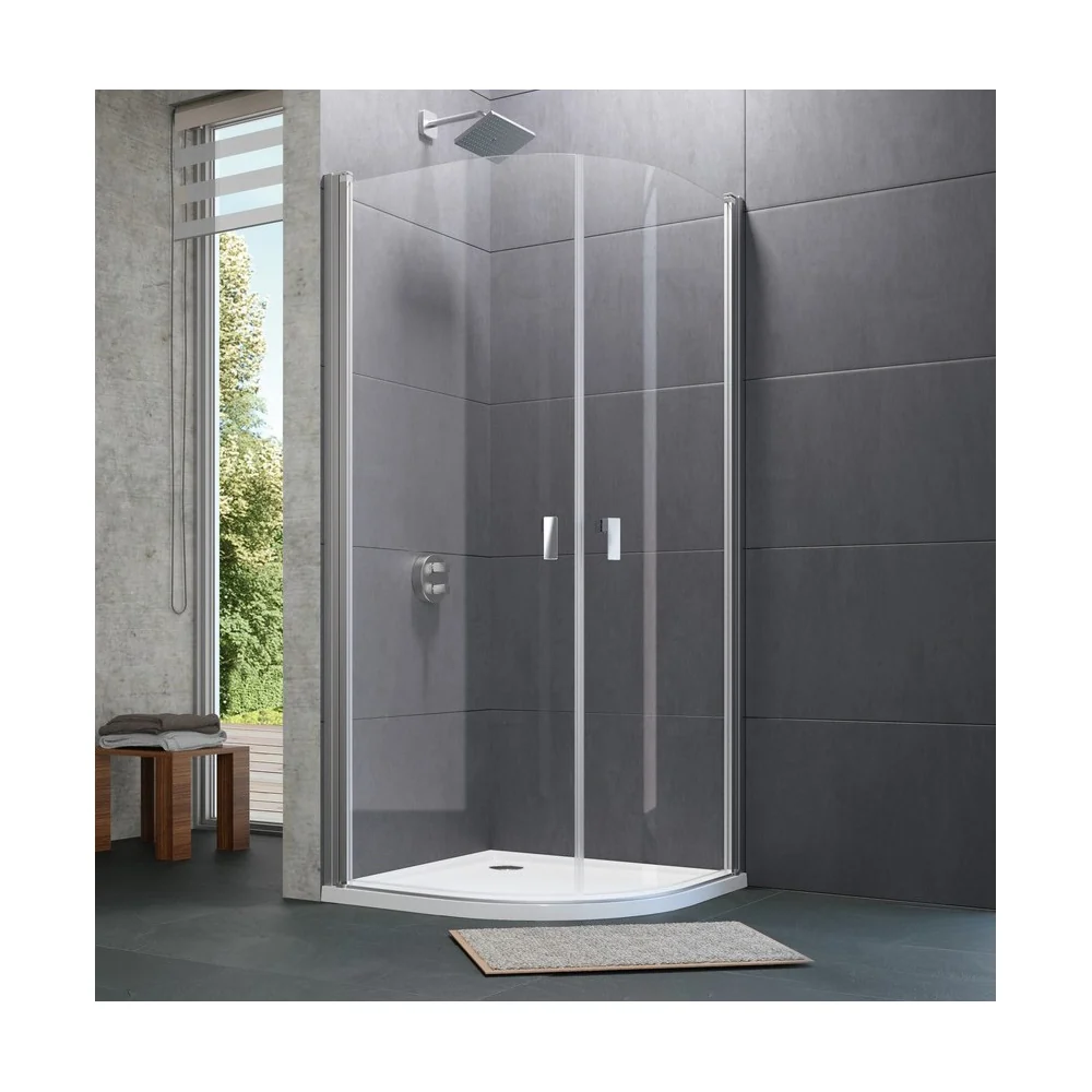 Huppe Design Pure, Zwaaideur douchecabine rond 1000x2000 mm