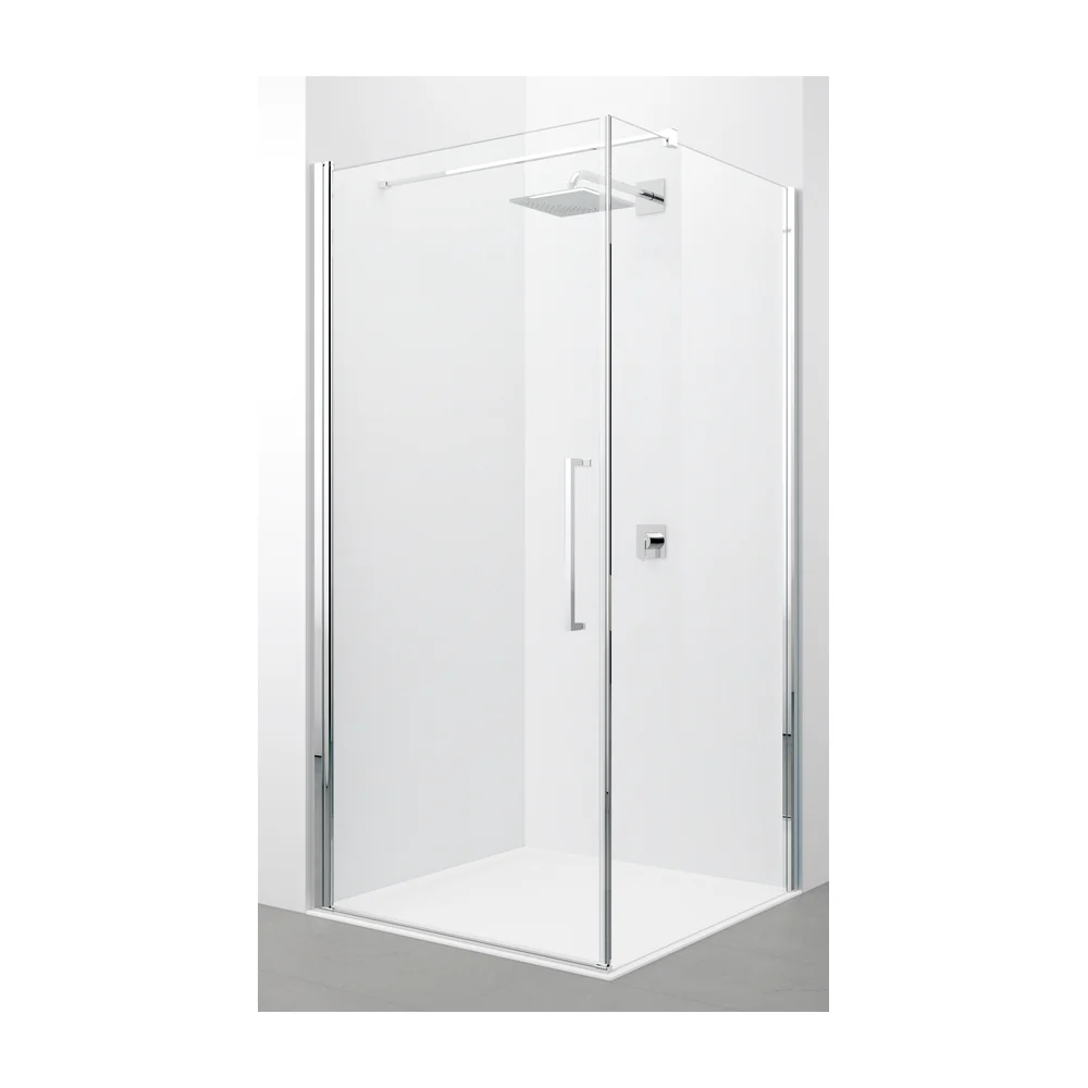 Novellini Young zijwand voor bad en douche 2000x890 mm mat chroom