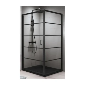 Novellini Zephyros zijwand voor bad en douche zwart