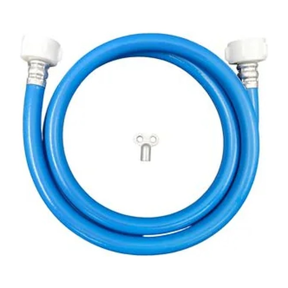 Ponnopl Vulslangset PVC blauw 5,0m +2 slangwartel gemonteerd