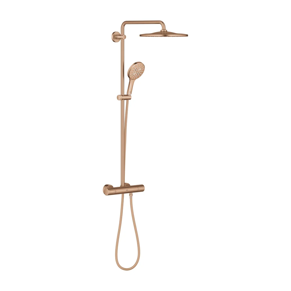 Grohe Professional douchesysteem met thermostaat geborsteld
