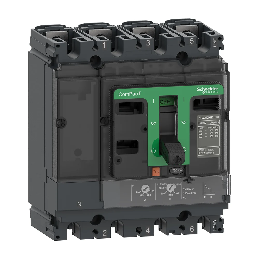Schneider Electric stroomonderbreker ComPacT NSX250HB1 Vierpolige 4-polig 250 A