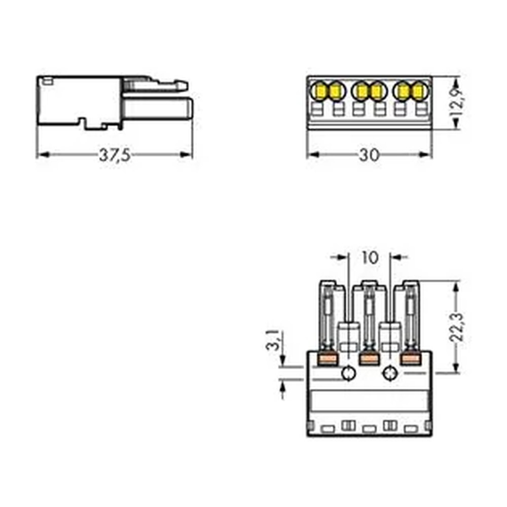 Wago connector voor insteekbare gebouwinstallatie