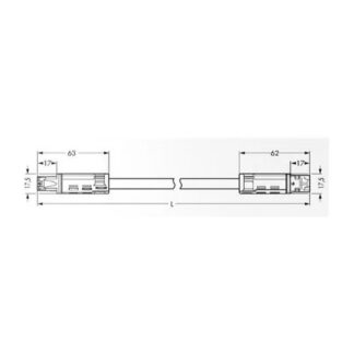 WAGO 774 Verbindingskabel patchkabel 3-polig 20 A