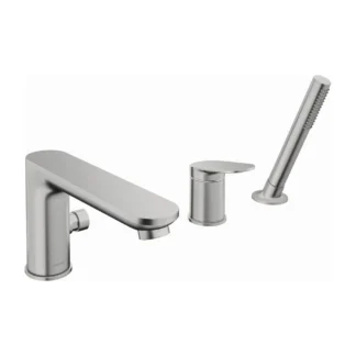 Duravit Wave badmengkraan met thermostaat handdouche geborsteld
